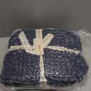 Bunnikins & Clover Navy Blue Throw Blanket for Couch, Knitted Blue Blanket Throw 50''x60'', Super Soft Waffle Navy Throws for Chair Sofa Home Decor