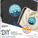 Avery Printable Heat Transfer Paper for Dark Fabrics, 8.5" x 11", Inkjet Printer Compatible, 5 Sheets of Iron On Transfer Paper, Great for Custom Shirts, Uniforms, Gifts, and More (3279) (White)