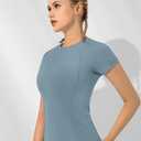Loovoo Women Workout Shirts 2 Pack Athletic Compression Tee Dry Fit Yoga Gym Basic Tops, S