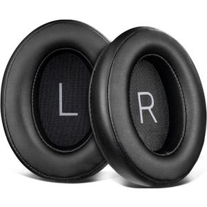 SOULWIT Earpads Replacement for Sennheiser Momentum 3 Wireless Noise Cancelling Over/Around-Ear Headphones, Ear Pads Cushions with Soft Protein Leather, Noise Isolation Memory Foam - Black