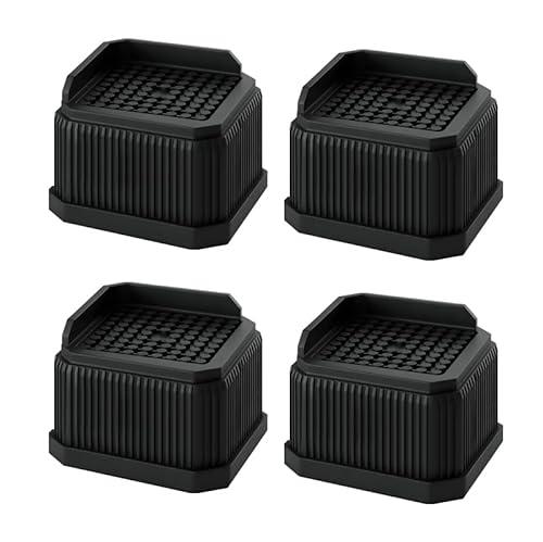 Eloslos 4 Pack Stackable Treadmill Incline Riser Blocks, 2 Inch Height Lift for Leveling & Uphill Training, Heavy Duty Support up to 4000 lbs, for Gym and Home Use (Black)