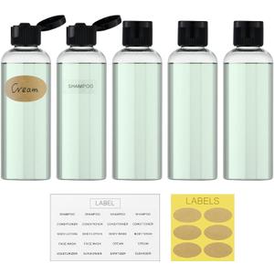 LISAPACK 3.4 oz Travel Bottles for Toiletries, Plastic Travel Size Containers for Shampoo Conditioner TSA Approved, Empty Small Squeeze for Lotion, Leak Proof Mini Liquid Tube for Refillable Clear