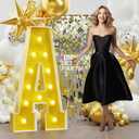 imprsv 4FT Gold Marquee Letters for Birthday Baby Shower Wedding Decorations Light Up Letters for Engagement Party Decor, Large Marquee Letters for Party Decorations, Letter A