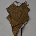 Sexy Swimsuit for Women,Backless Scrunch Butt High Cut Monokini,One Piece Cheeky Bathing Suit Beach Pool Party (10, Gold)