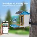 Smart Bird Feeder with Camera, Solar Powered, AI Recognition, Auto-Capture & Instant Notify, Identify 11,000+ Birds, 2K HD Footage, for Bird Enthusiasts, Outdoor Garden.