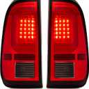 LED Tail Lights Assemble Compatible with1997-2003 Ford F150 1999-2007 Ford F250 F350 Superduty Driver and Passenger Side, Red