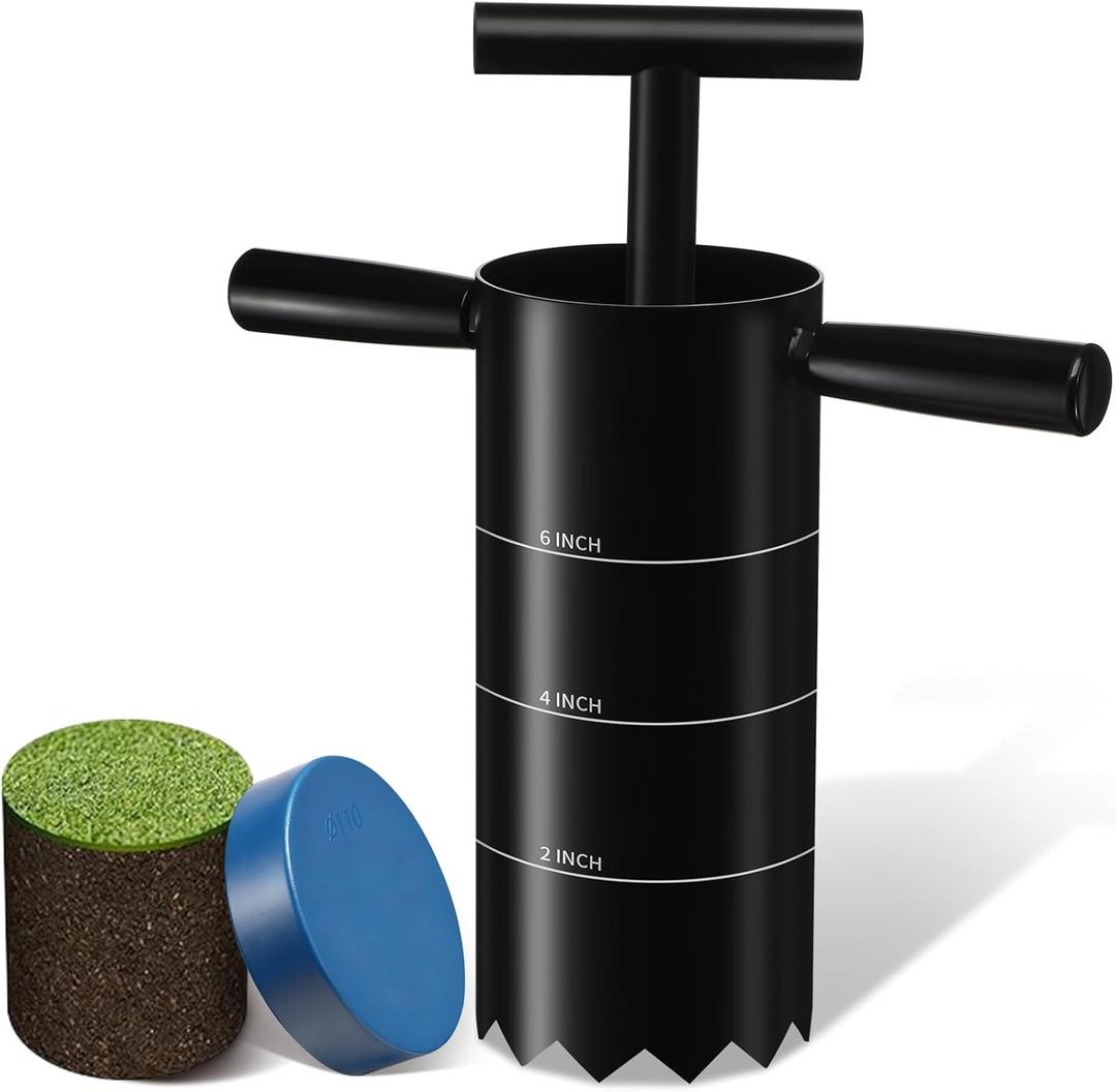 Portable Golf Hole Cutter with Detachable Handle USGA Standard 2Inch 4Inch and 6Inch Holes Digger Tool Carbon Steel Putting Green Hole Cutter for Backyard Lawn Garden Outdoor Golf Practice Training