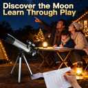 Telescope for Kids, 50mm 100x Silver Beginner Telescope with Tripod