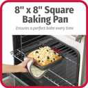 GoodCook MegaGrip Baking Pan with Silicone Grip Handles Square Non-Stick Heavy-Gauge Steel Cake Pan Baking Dish for Brownies Bread Cake Baked Goods & More, Dishwasher Safe, 8x8-Inch,