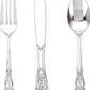 90PCS Silver Plastic Silverware - Heavy Duty Silver Disposable Cutley - Fancy Plastic Utensils Flatware Include 30 Forks, 30 Spoons, 30 Knives for Catering, Parties, Dinners, Weddings