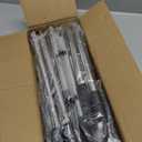 Heeyoo Dog Pooper Scooper, Dog Poop Tray and Rake Set, Pet Waste Removal Scoop with Long Adjustable Sectional Stainless Handles (Silver/Black)