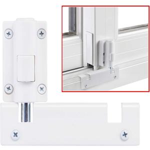 HauSun Patio Sliding Door Security Foot Lock Kick Lock, Fits on Top Rail-Childproof patio Door guardian-or Bottom Rail-Foot Operated-Keep Your Family Safe and Secure(1 Pack,White)