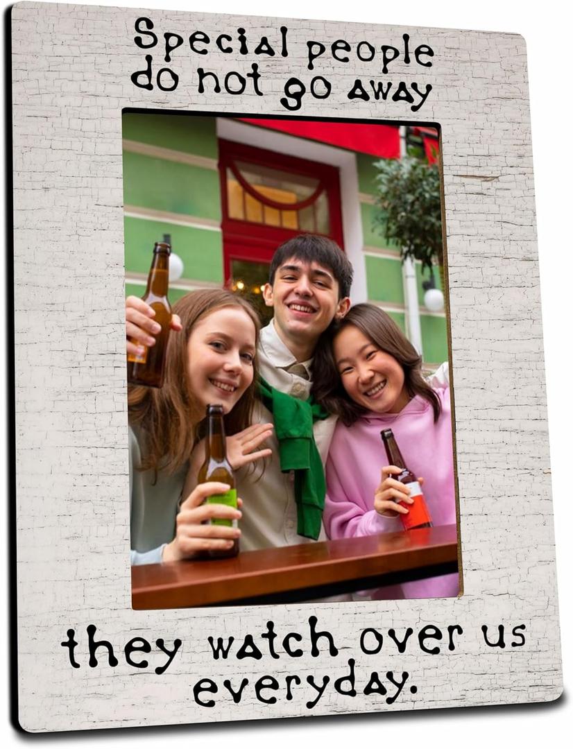 Picture Frame For 4"x6" Photos, Special People Do Not Go Away, They Watch Over us Everyday, Photo Frames To Memory Family or Friends, Office & Home Desktop Decorations - A14