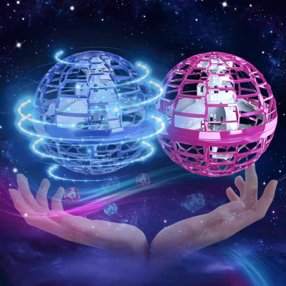 Upgraded 2025 Flying Orb Ball 2PCS Hover Orb Hand Drone Kids Galaxy Boomerang Ball Cosmic Spinner Globe Magic Flying Spinner Floating Balls Indoor Outdoor Cool Toys Gifts for Kids Ages 6+ Boys Girls