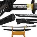 Wuaiyebet-1045/1060 high Carbon Steel Full Hand Forged Traditional, Katana Sword Hademade Heat Tempered ，Japanese Samurai Swords ，Full Tang,Functional,Black