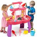 Water Table for Toddlers 3-5 with Pump Kids Sand and Water Activity Sensory Play Table Outdoor Toys for Kids Ages 4-8 Summer Outside Beach Pool Backyard Toys Age 3 4 5 Year Old Boys Girls Gifts