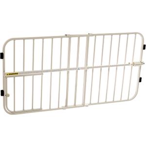 Carlson 24-38" Lil Tuffy Expandable Metal Dog Gate for Doorways, Indoor Pet Gate with Small Pet Door, No-Drill Pressure Mount, White