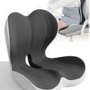 Booster Seat Cushion for Short Drivers with Lumbar Support & Cooling Memory Foam - Non-Slip Orthopedic Car Cushion for Truck, Office Chair, Sciatica Pain Relief, Enhanced Driving Visibility & Comfort