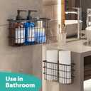 Sinnsally 2 Pack Cabinet Door Organizer,Self Adhesive Lid Organizers Inside Cabinet Storage Boxes,Hanging Storage Basket Organizer Wall Mounted Pantry Caddy Cup Holder for Kitchen,Fridge,Bathroom