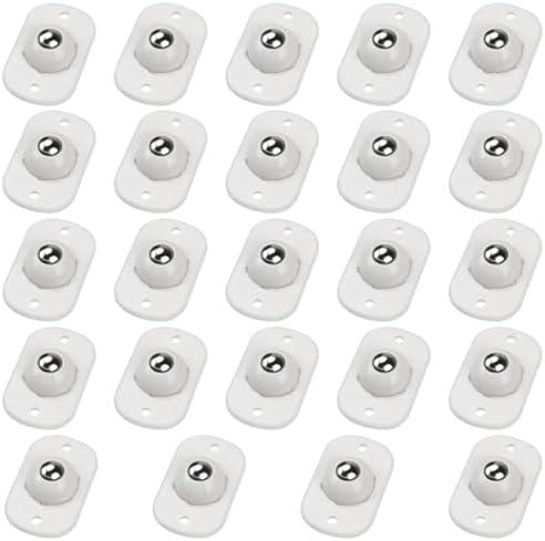 Self Adhesive Caster Wheels, Appliance Rollers for Kitchen Appliances, 360° Swivel Mini Universal Wheel Roller Casters, Sticky Pulley for Trash Can, Storage Box, Small Furniture (White - 24 Pcs)