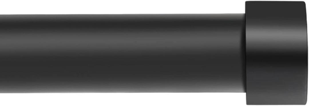 Black Curtain Rods for Windows 18 to 45 Inch(1.5-3.75 Feet),1" Diameter Drapery Rods with Modern Style End Cap Finials,Size:18-45 Inch,Matte Black