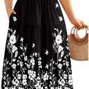 IN'VOLAND Womens Plus Size Maxi Dresses Summer 2026 Casual Short Sleeve with Pockets Long Dress 5X Black Flower