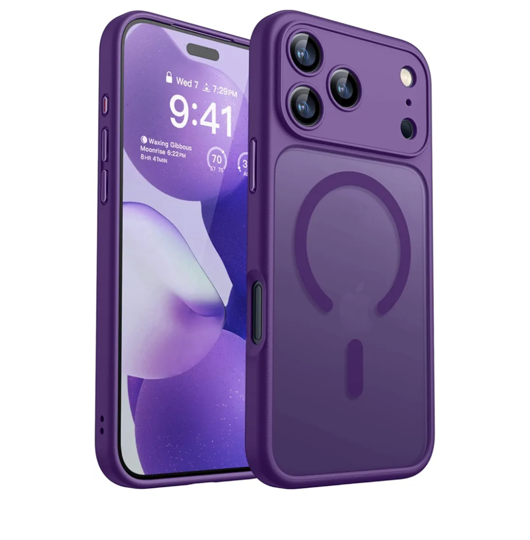 CANSHN Magnetic Compatible with iPhone 17 Pro Max Case, Upgraded [Full Camera Protection] [Compatible with Magsafe] [Translucent Matte] Shockproof Protective Phone Cover 6.9 Inch - Deep Purple