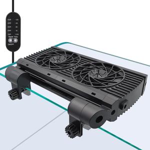 Upgrade Aquarium Fan with Memory Function,Fish Tank Cooling Fan,Aquarium Cooler Water Chiller for Axolotl Betta Fish Accessories with Adjustable Speed and Timer