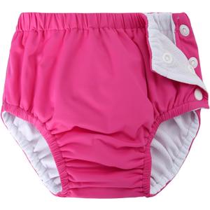 Baby Newborn Reusable Swim Diapers Washable Toddler Unisex Swim Diaper Infant Swimming Diapers Hot Pink, 0-3 Months (Rose Red),