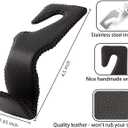 Purse Hook for Car, Superior Leather Headrest Hanger Matching Cars Interior, Brown Back Seat Organizer Storage Holder