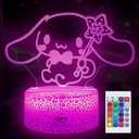 16 Colors Night Light 3D Illusion Table Lamp with Touch & Remote Control Acrylic LED Lamp Anime Led Light Cute Desk Lamp for Kids Artwork Decor Christmas Halloween Birthday Decoration Gifts