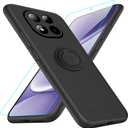 2 x Compatible for Xiaomi Poco M8 Pro/Redmi Note 15 Pro Plus 5G Phone Case with Screen Protector, 360 Rotatable Ring Holder Kickstand TPU Protective Cover Case for Redmi Note 15 Pro+ Plus 5G - Black