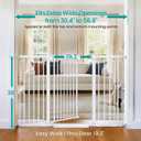 Cumbor 36" Extra Tall Baby Gate, 30.4-56.8" Extra Wide Dog Gate White