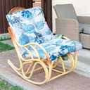 Hoteam 4 Set Outdoor Patio Chair Cushions 20 x 42 in Deep Seat Waterproof Patio Cushions Set for Furniture Replacement Removable Seat and Back (Ocean)