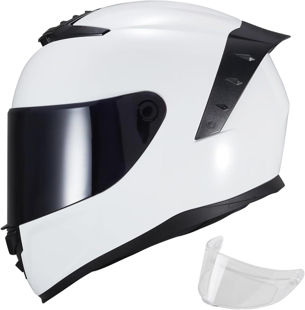 Full Face Motorcycle Helmets WS611 DOT Approved Men Women | Motorcycle Helmet is ABS Shell,Street Bike Racing Motorbike Motorcycle Helmet with Tinted Visor