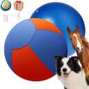 Tnoay Herding Ball for Dogs Horse with Cover | Dual Layered Herding Dog Jolly Ball for Australian Shepherds with Hand Pump | Herding Toys for Dog | Orange&Blue, 18"