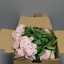 60 PCS Fake Dusty Pink Roses, Artificial Burgundy Flowers Bulk Realistic Silk Faux Rose with Stems for Wedding Decoration Anniversary Bridal Bouquet DIY Floral Arrangement Romantic Home Decor Gifts