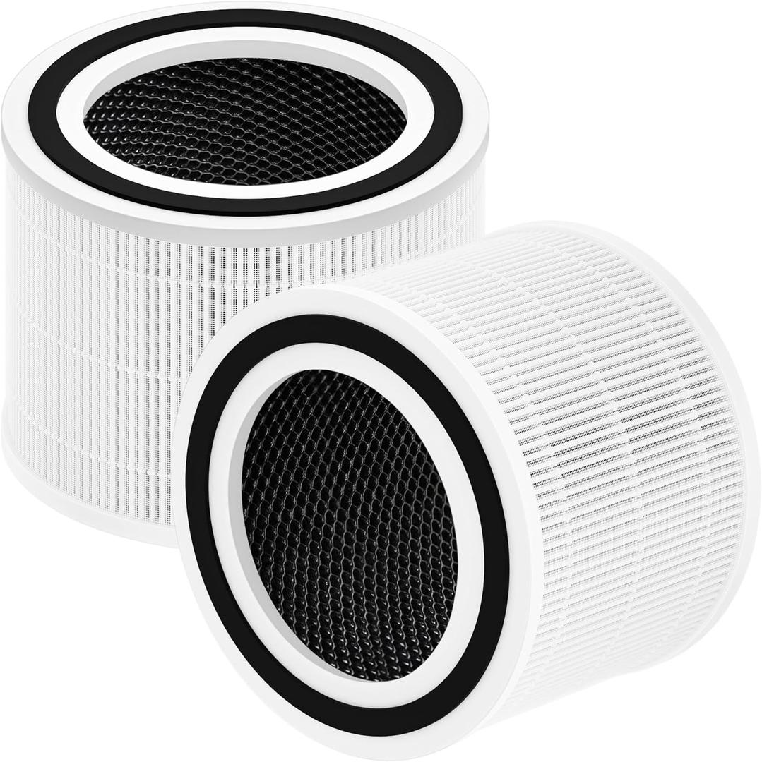 Core 300 Replacement Filter for Levoit Air Purifier Core 300-rf Core 300s, 3-in-1 Pre, H13 True HEPA, Activated Carbon Filtration System, Pack of 2 (White)
