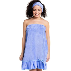 Bella il Fiore Spa Wrap  Towel Wrap For Women  Spa Robe Wraps for Women  Beach Cover Up  Bridesmaid Robes  Periwinkle