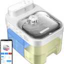 VIVOHOME Smart Pet Water Fountain, 101oz Separated Fresh Water Tank, No Fliter Needed & Wireless Pump, Battery Operated Super Clean Cat Water Fountain, Automatic Dog Water Dispenser, 2.4G Wi-Fi App