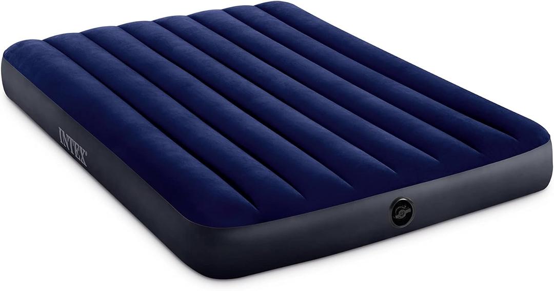 Intex 64758E Dura-Beam Standard Downy Air Mattress: Fiber-Tech, Full Size, 10in Bed Height, 600lb Weight Capacity, Pump Sold Separately