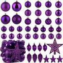 Christmas Ball Ornaments - 43pcs Shatterproof Christmas Tree Decorative Hanging Ornaments with Loop for Xmas Holiday Party Wreath Home Decoration (Purple)