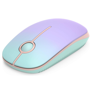 Unipows Wireless Mouse  2.4G Slim Portable Computer Mouse with Nano Receiver, Less Noise Mobile Optical Mice for Notebook, PC, Laptop, Desktop (Gradient Mint Green)