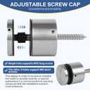 3TO Glass Railing Standoff - Marine Grade SS316 Innovative Standoffs for Balcony Stair Railing Modern Design Clamp Comes with Mounting Wrench (12, Brushed Finish)