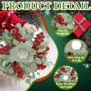 4 Pcs Christmas Artificial Christmas Eucalyptus Wreath 10 Inch Greenery for Front Door Cabinets Indoor Outdoor Wall Decor Christmas Wall Home Kitchen Porch Window Decoration