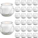 24 Pack of 4 Oz Mini Soy Candles, Vanilla Scented Candle Set in Vintage White for Home, Gifts, Party Favors, Spa & Relaxation It's a Very Holiday Gift to Give to Family and Friends!