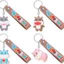 4pcs Hippo Keychain –Multicolor Bag Charms Key Rings, Accessories for Women's Backpack Purse Car Keys,Gifts for Birthday