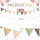Oudain 2 Pcs Pennant Banner Flags Nursery Garland Triangle Bunting Flags Playroom Wall Decor Banner for Nursery Baby Shower Birthday Boho Wedding Party Event, Each 7.75 ft(Boho Color)