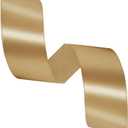 4 x Solid Color Champagne Gold Satin Ribbon, 1-1/2 Inches x 25 Yards Fabric Satin Ribbon for Gift Wrapping, Crafts, Hair Bows Making, Wreath, Wedding Party Decoration and Other Sewing Projects