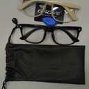 Blue Light Blocking Glasses - Fashion Square Eyeglasses, Anti UV Ray Computer Gaming Glasses Blue Blockers for Women/Men (Black & Light Coffee)